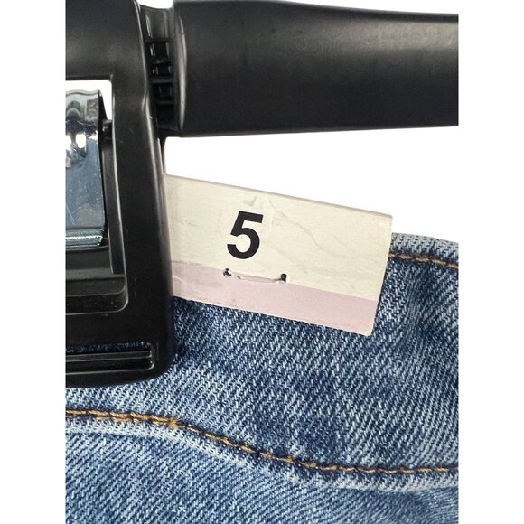 Denizen From Levis Mid-Rise Denim Shorts Sz 5 Blue Frayed Hem Distressed Casual - Picture 2 of 11